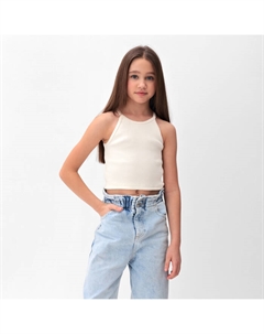 Майка-топ для девочки : Basic Line KIDS, молочный, рост 122 см Minaku