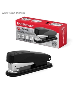 Степлер Quadro Half-strip, № 24/6, до 30 листов, антистеплер, чёрный Erichkrause