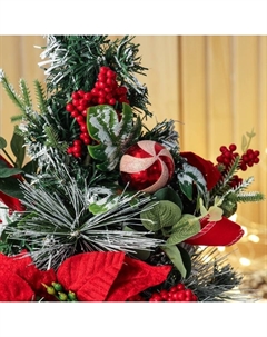 Искусственная ёлка настольная «. Пуансетия красная », 41×19 см, ПВХ ветки отгибаются Зимнее волшебство