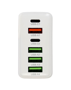 Сетевое зарядное устройство Luazon LZZ-23, 4 USB, 2 Type-C, 3 А, белое Luazon home