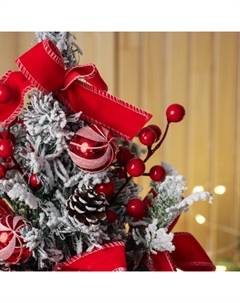 Искусственная ёлка настольная «. Красный бант», 41 см, ветки ПВХ отгибаются Зимнее волшебство