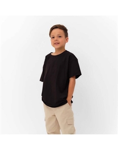 Футболка детская Basic line, размер 32 (110-116 см), чёрная Kaftan