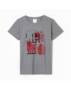Футболка женская END-LESS, светло-серая меланж, размер 50 Текстиль центр