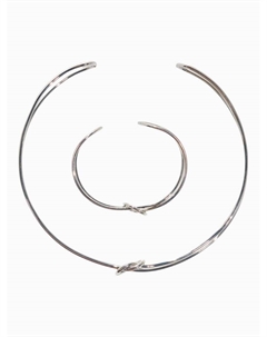 Набор 2 предмета: чокер, браслет «Обруч» узел, цвет серебро Qf