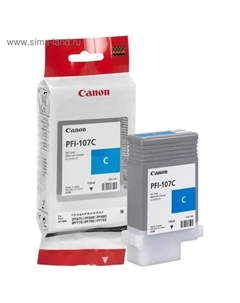 Картридж струйный Canon PFI-107 C голубой для Canon iP F680/685/780/785