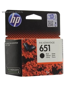 Картридж струйный HP 651 C2P10AE черный для HP DJ IA (600мл) Hp