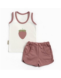 Комплект (майка/шорты) детский, цвет клубника/пудра, рост 86 см Моему малышу