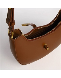 Сумка женская багет на молнии, 24×6×14 см, коричневая Textura