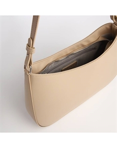 Сумка женская багет на молнии, 28×6×17 см, бежевая Textura