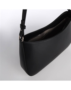 Сумка женская багет на молнии, 28×6×17 см, чёрная Textura