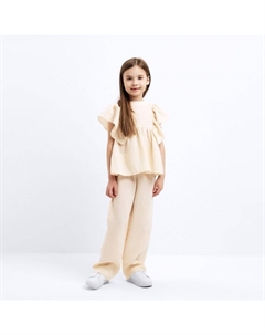 Комплект (блузка и брюки) для девочки, бежевый, рост 128 см Minaku