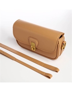 Сумка женская багет на молнии, 21×6×11 см, светло-коричневая Textura