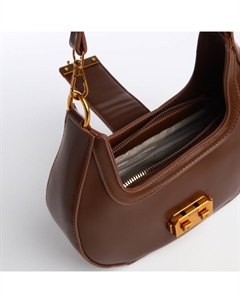 Сумка женская багет на молнии, 24×6.5×13 см, коричневая Textura