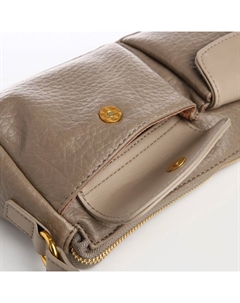 Сумка женская багет на молнии, 27×8×13 см, бежево-серая Textura