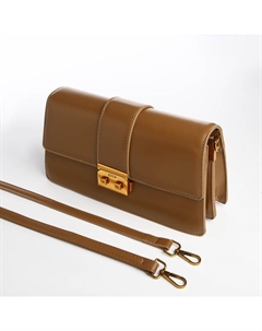 Сумка женская мессенджер на клапане, 26×8.5×14 см, светло-коричневая Textura