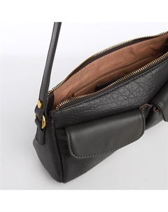 Сумка женская багет на молнии, 27×8×13 см, тёмно-серая Textura