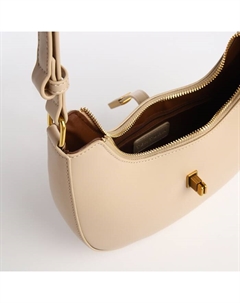 Сумка женская багет на молнии, 24×6×14 см, бежевая Textura