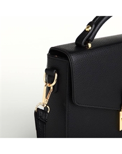 Сумка женская мессенджер на клапане, 23×6×17 см, чёрная Textura