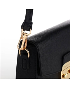 Сумка женская мессенджер на клапане, 23×6×15 см, чёрная Textura