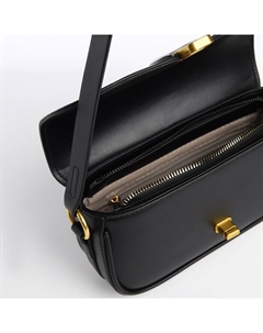 Сумка женская багет на молнии, 21×6×11 см, чёрная Textura