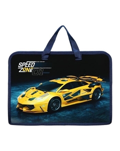 Папка с ручками А4, 340 х 245 х 75 мм, пластиковая, ручки-тесьма, ПТ-14-4, Speed zone, 68720 Оникс