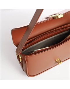 Сумка женская багет на молнии, 21×6×11 см, коричневая Textura