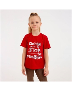 Футболка детская Dreaming, красная, рост 134 см Minaku