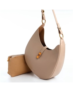 Сумка женская багет на молнии, 27×9×23 см, бежевая Textura