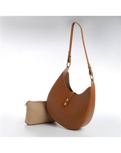 Сумка женская багет на молнии, 27×9×23 см, рыжая Textura