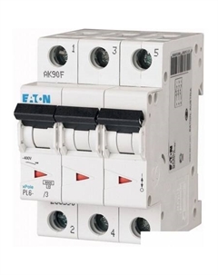 Выключатель автоматический PL6-B40/3 3P 40A B 6kA 3M 286593 Eaton