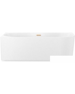 Festive Fox 170x80 28730404R (пристенная ванна (левая) белый глянец, экран, ножки, сифон-автомат золото) Wellsee