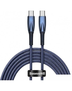 Кабель Glimmer Series Fast Charging Data Cable USB Type-C - Type-C 100W CADH000703 (1 м, синий) Baseus