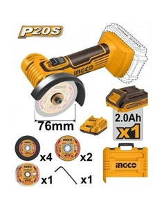 Угловая шлифмашина CAGLI76012 (с 1-им АКБ, кейс) Ingco
