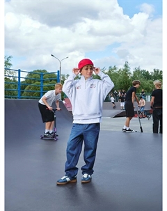 Толстовка для мальчиков серая с принтом Mark formelle