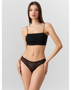 Трусы бразилиана женские черные из сеточки Mark formelle