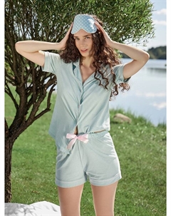 Комплект домашний женский мятный в полоску Mark formelle