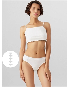 Трусы бразилиана женские белые в наборе, 5 шт Mark formelle