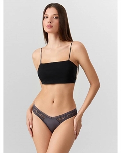 Трусы слипы женские серые с кружевом Mark formelle