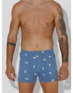 Мужские трусы-шорты синие с принтом Mark formelle