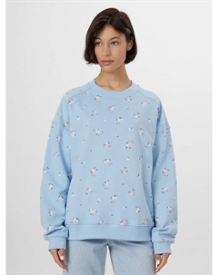 Свитшот женский голубой с цветочным принтом Mark formelle