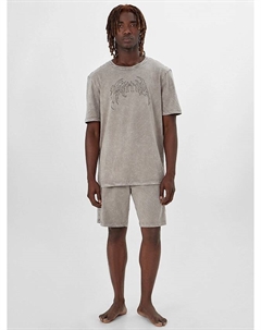 Комплект домашний мужской серый с принтом Mark formelle