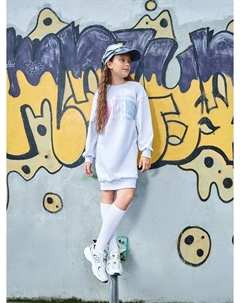 Платье для девочек серое с надписью "creative mood" Mark formelle