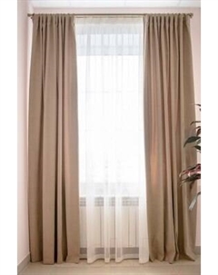 Комплект штор Decoretto Сатин светло-коричневый ССК-K34
