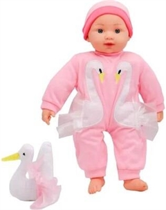 Пупс с аксессуарами Bambina Bebe С плюшевым лебедем / BD1874N Bambina bebe