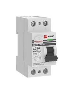 Устройство защитного отключения EKF PROxima ВД-100 2P 32А 30мА / elcb-2-6-32-30-em-pro Ekf