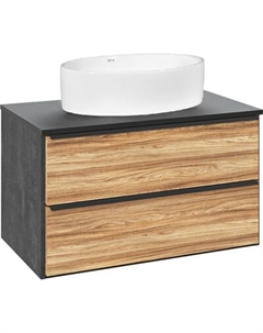 Тумба с умывальником Runo Мальта 85 + Ovale 50