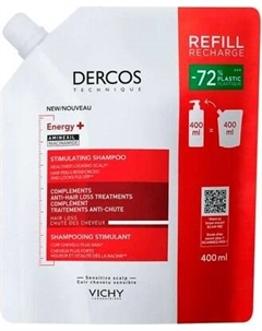 Шампунь для волос Vichy Dercos против выпадения волос тонизирующий. Сменный блок
