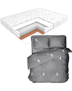 Матрас EOS Идеал 1а/2 90x200+Samsara Звездное небо на сер. фоне 1.5сп 150-3 Eos