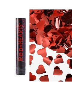 Пневмохлопушка Сердца фольга Красный Металлик 12/30см DB823127 Toys