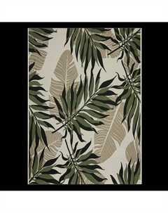 Ковер-циновка Borneo 80х150 см листья белый 6956-1-80150 Indavo